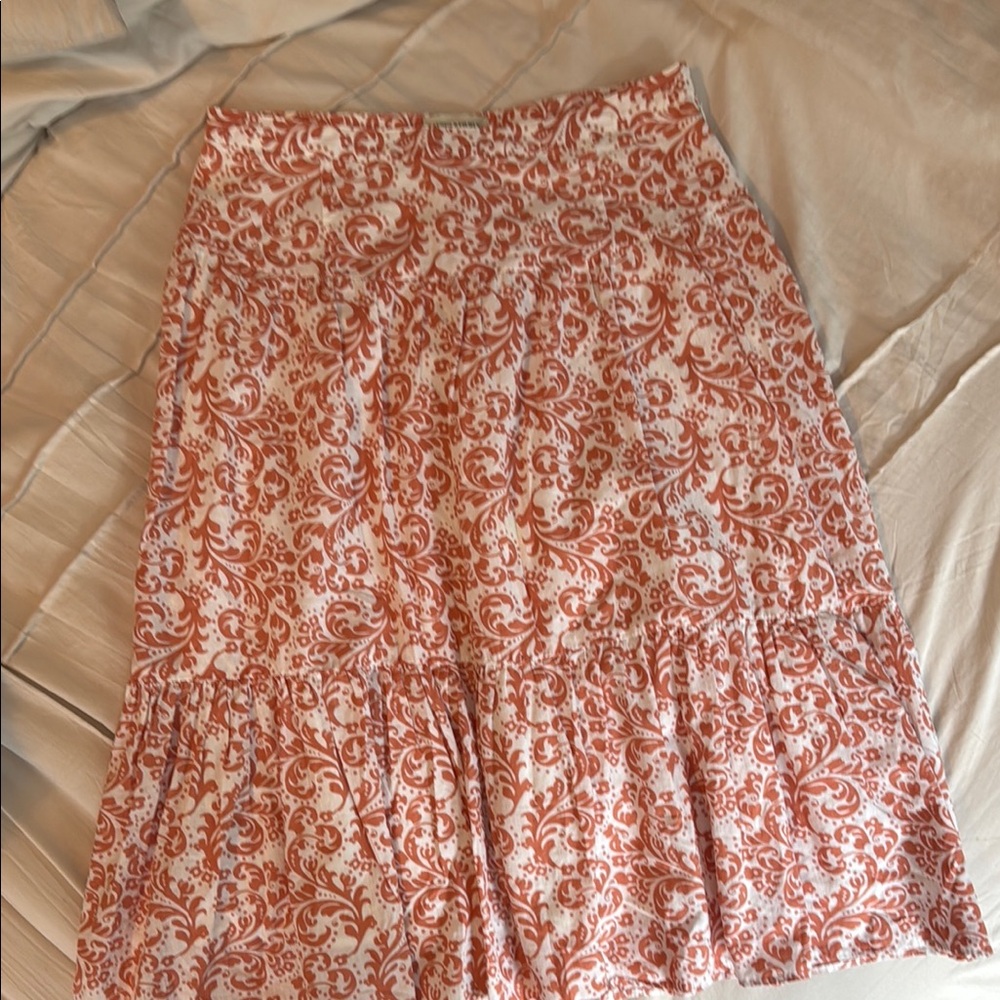 Banana Republic Pink/orange  Tiered Midi Skirt Casual size 0
